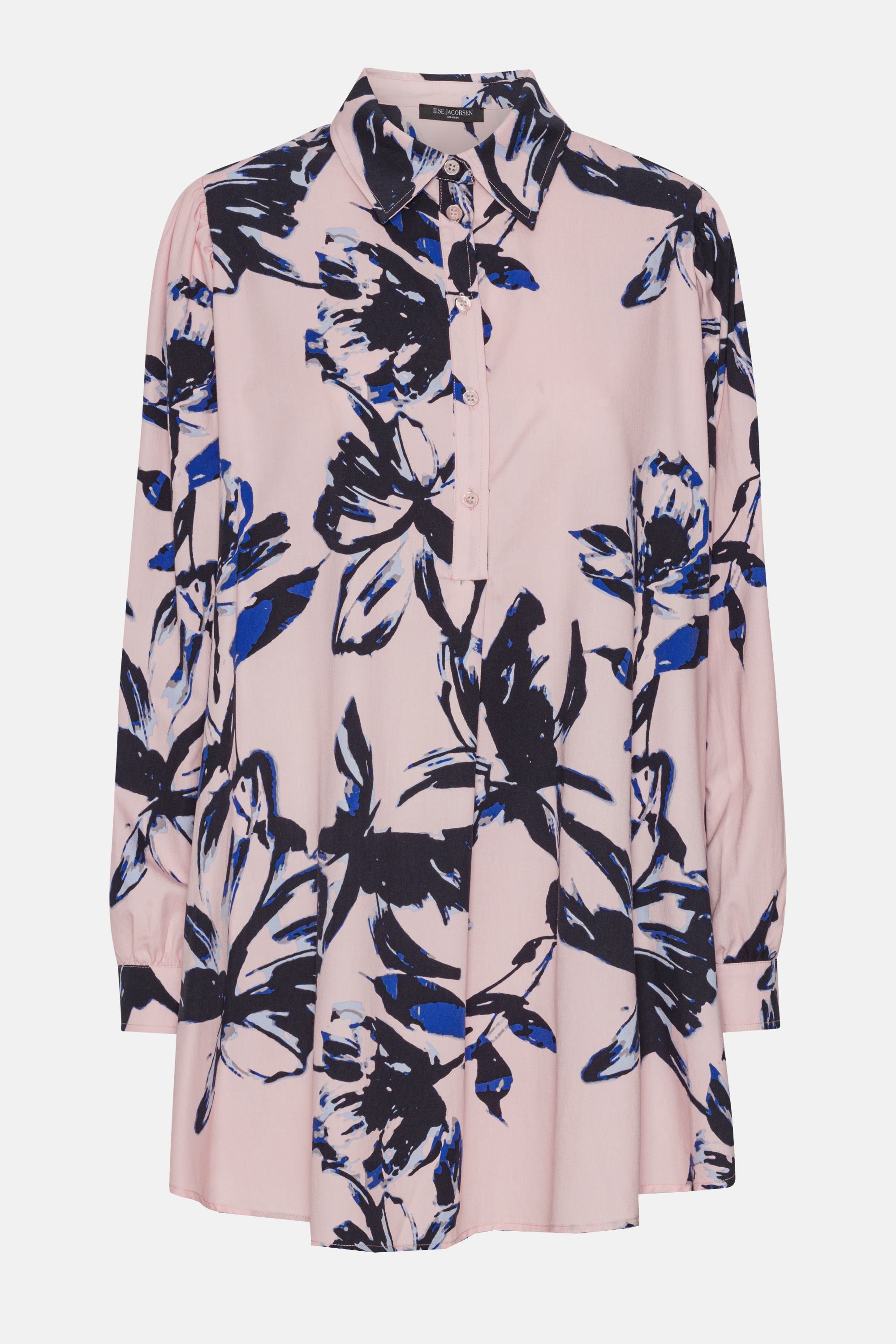 Lang Tunika Kjole - Pink Artsy Stroke Flower